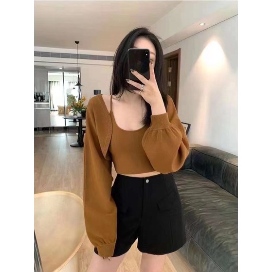 Áo Khoác cardigan Dệt Kim Tay Dài Phong Cách Hàn Quốc Thời Trang Cho Nữ
