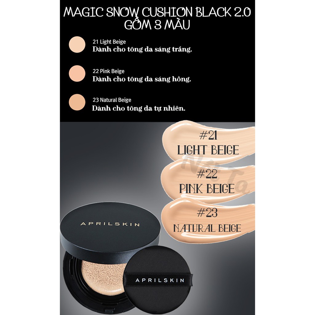 Phấn nước April Skin Black Magic Snow Cushion