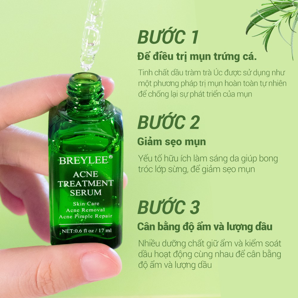 Serum Hỗ Trợ Giảm Mụn Trứng Cá Thu Nhỏ Lỗ Chân Lông Breylee 17Ml