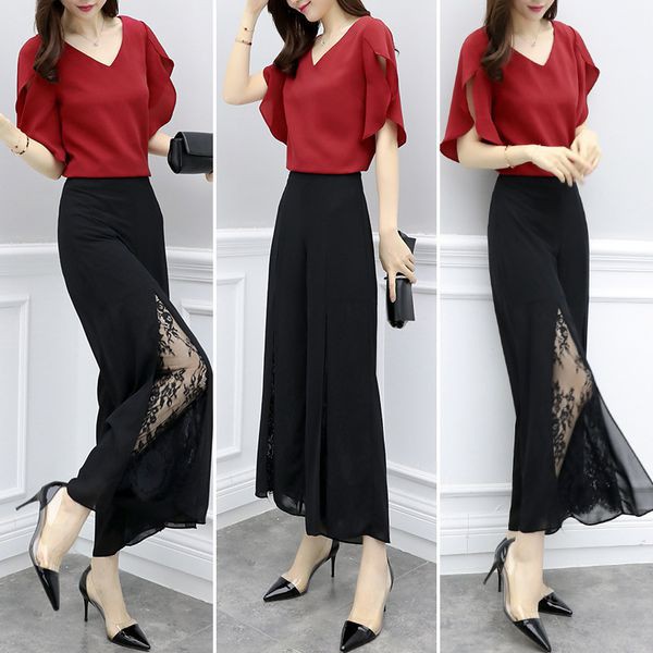 Quần ống suông phối ren cho người béo mập