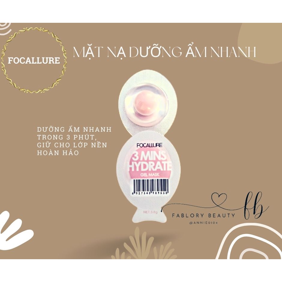 Mặt nạ FOCALLURE 3.8g, mặt nạ nội địa trung dưỡng sáng da, kiềm dầu, dưỡng ẩm sâu, se khít lỗ chân lông và giảm mụn