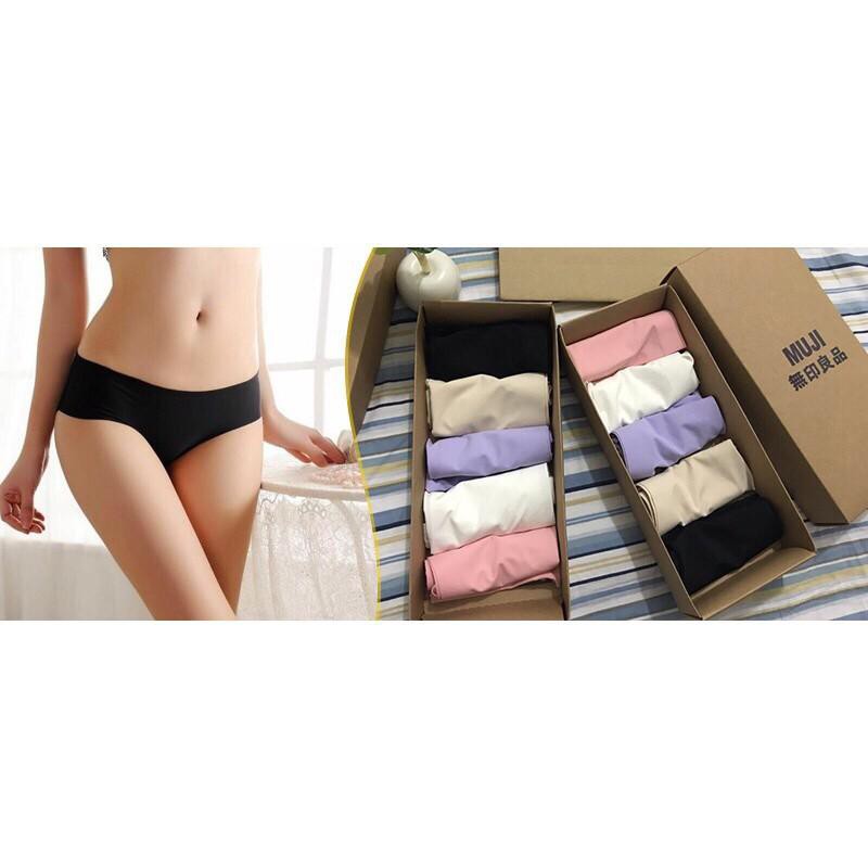 Hộp 5 Quần Lót Đúc Mu ji Trơn Trộn Màu