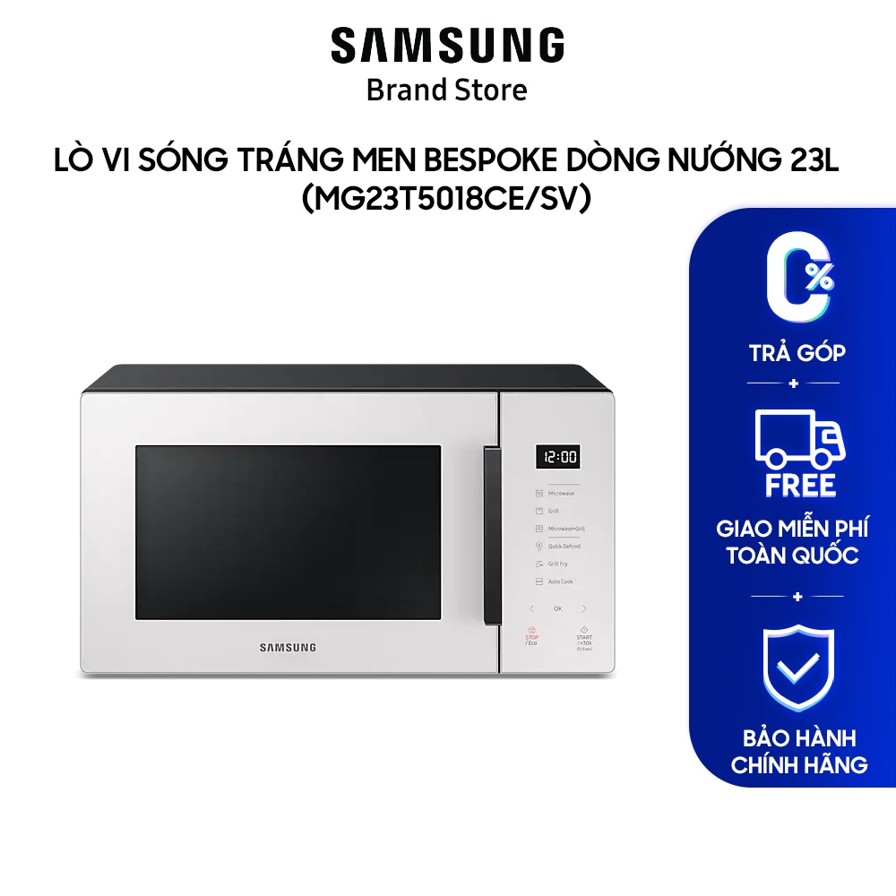 Lò vi sóng tráng men SAMSUNG BESPOKE Dòng nướng 23L MG23T5018CE/SV
