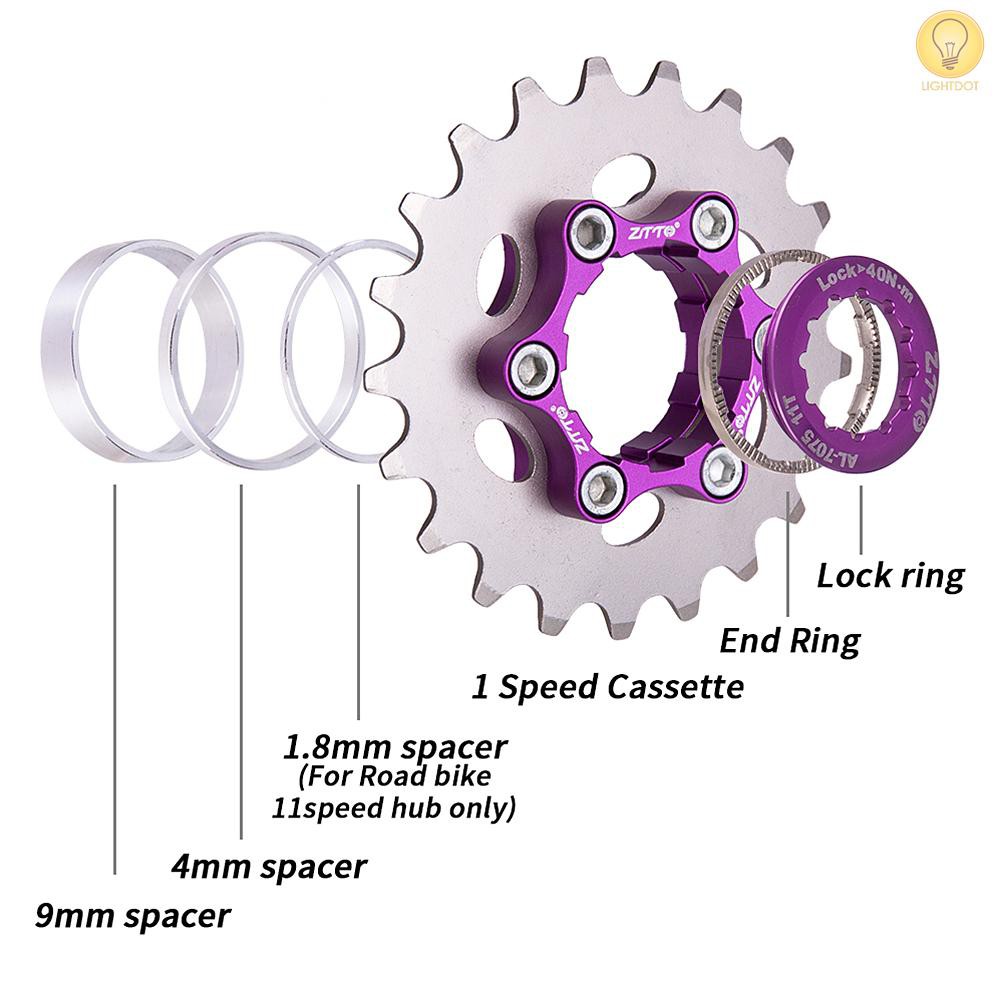 LT.D 16T/17T/18T/20T Single Speed Freewheel MTB Bicycle Cassette Sprocket Gear