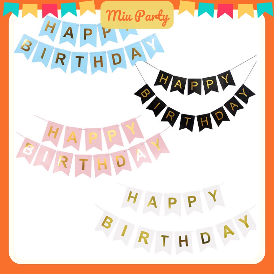 Dây Treo Chữ HAPPY BIRTHDAY Đuôi Cá Trang Trí Sinh Nhật Tiện Lợi