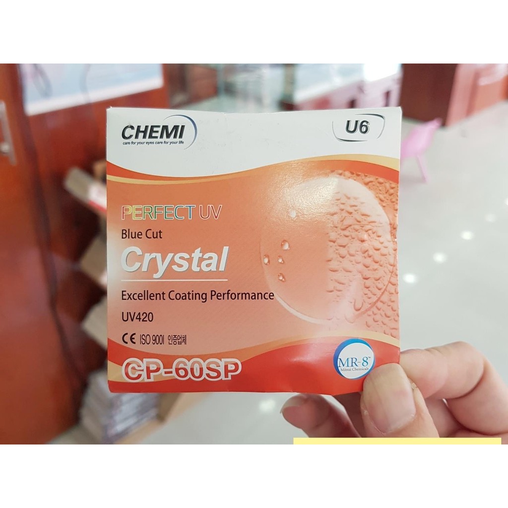 Tròng kính bule 1.60 chemi chính hãng hàn quôc