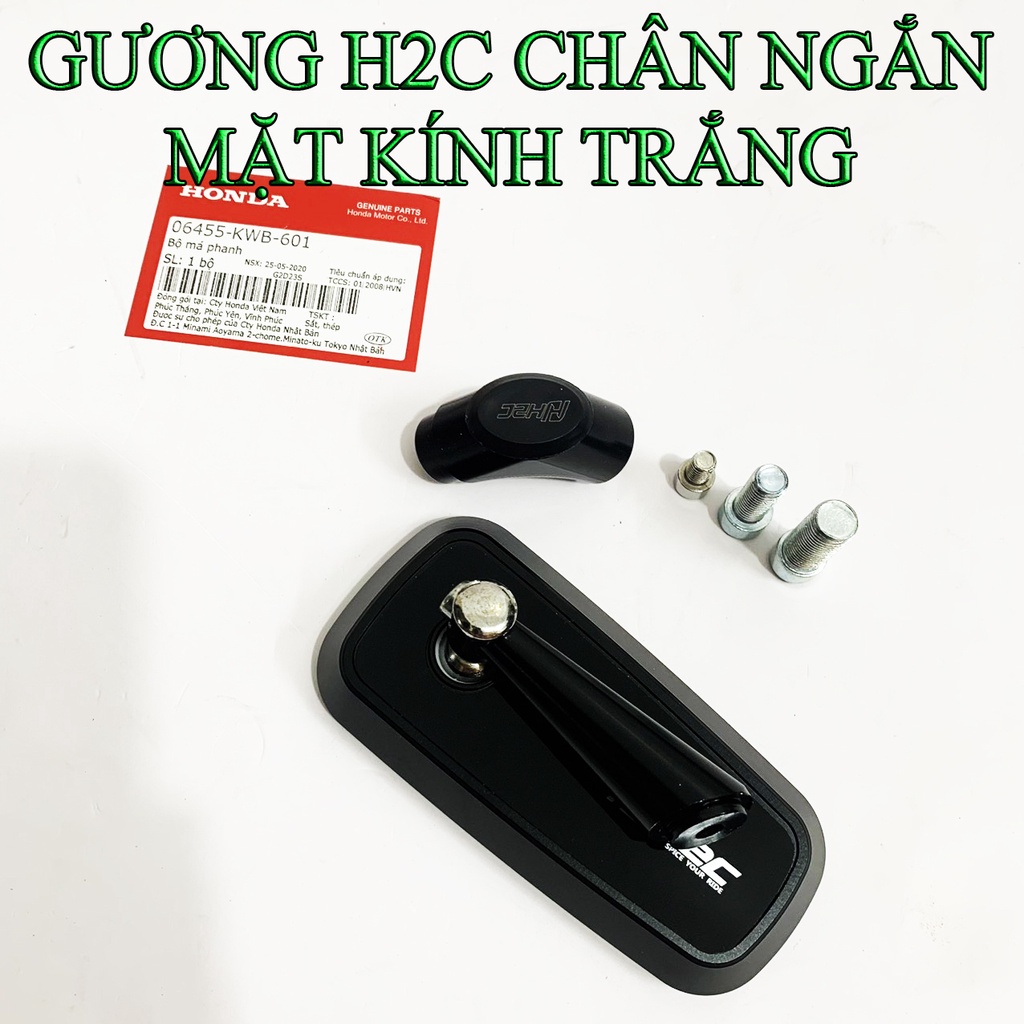 Kiếng chữ nhật nhỏ H2C chân ngắn gắn mọi dòng xe cực đẹp