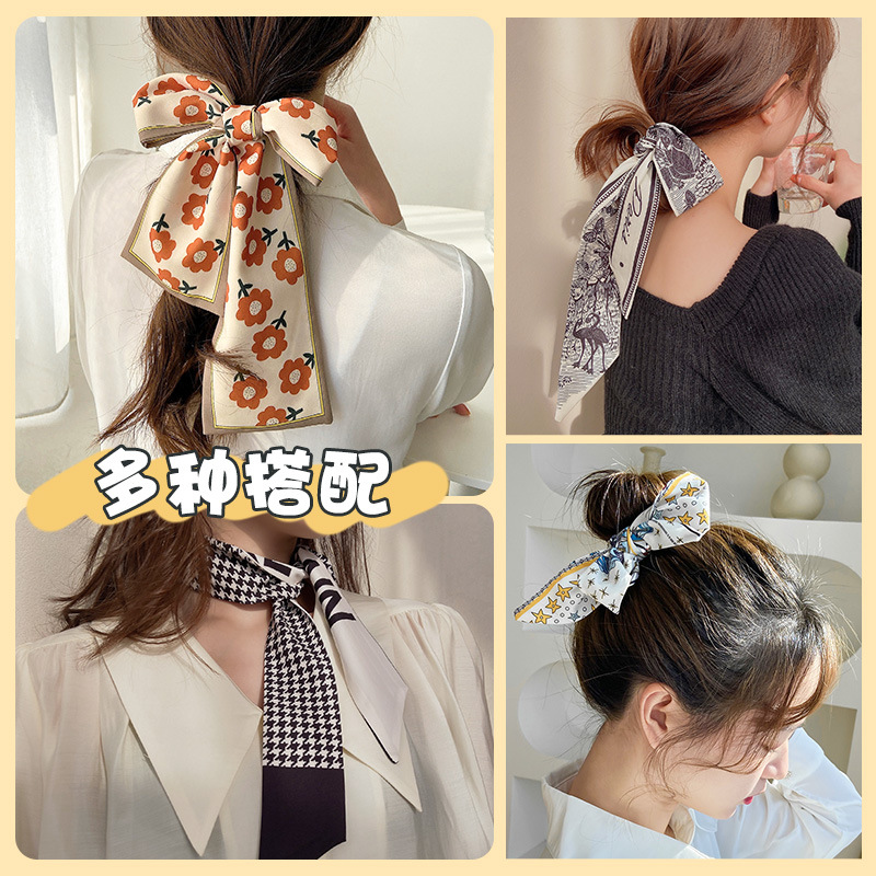 Khăn buộc cổ kết hợp ruy băng buộc tóc phong cách Hàn Quốc dễ thương đa năng