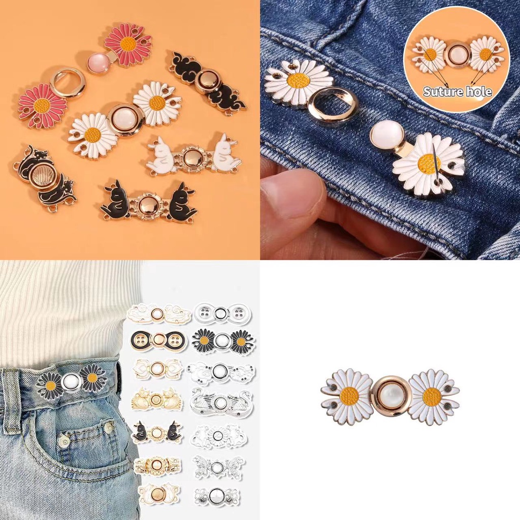 Sườn Xám Đính Nút Kim Loại Họa Tiết Hoa Cúc Phong Cách Retro Thời Trang