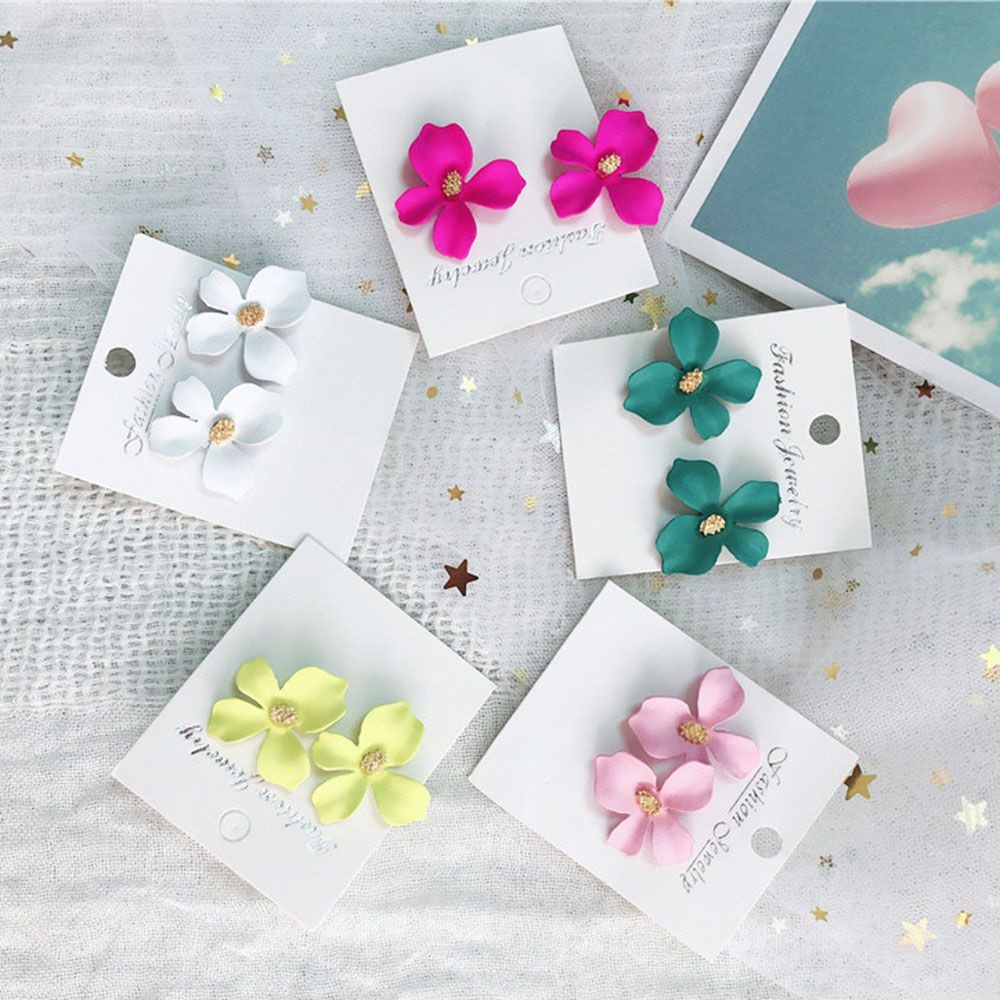 Khuyên Tai Hình Hoa Nhiều Màu Sắc Lãng Mạn Thời Trang Hàn Quốc Cho Nữ