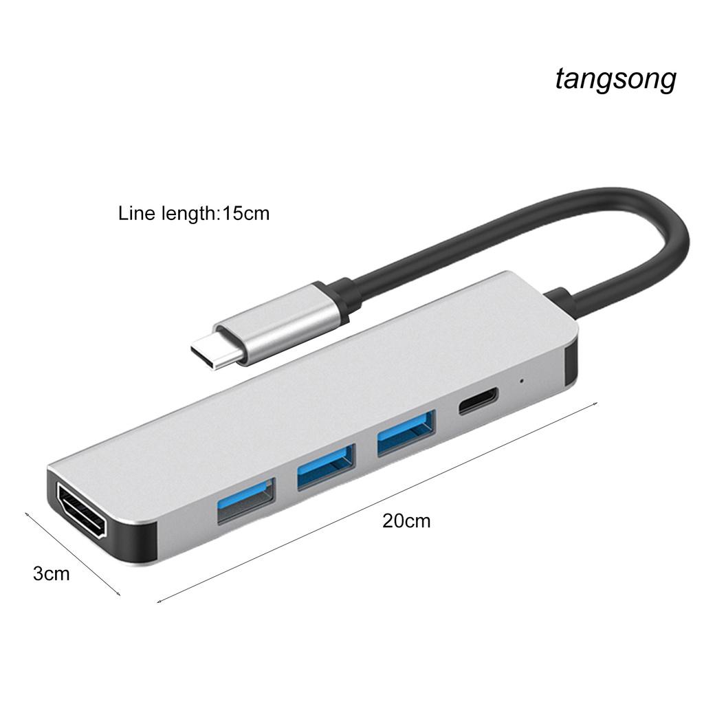 Bộ Chuyển Đổi Ts-5 Trong 1 4k Type-C Sang Hdmi-Compatible Hub Usb 3.0 Cho Máy Tính