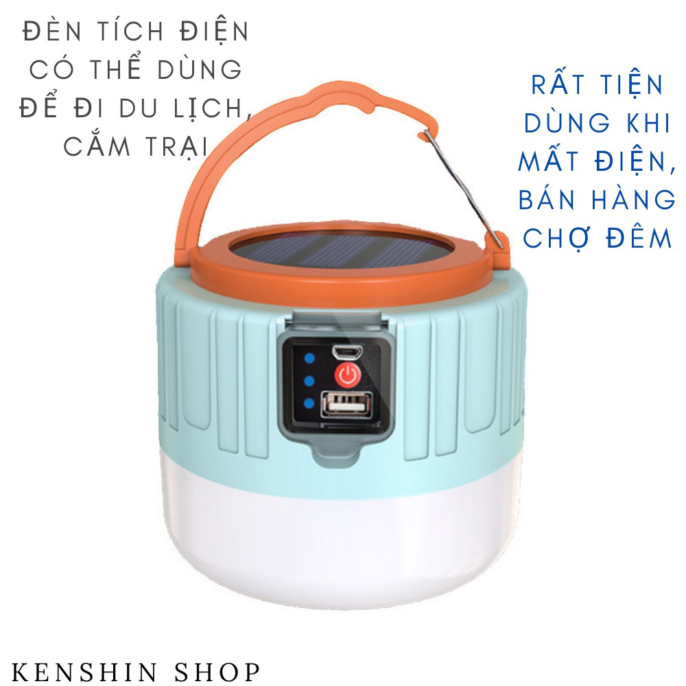 Đèn Năng Lượng Mặt Trời Siêu Sáng, Bóng Đèn Tích Điện Năng Lượng Mặt Trời KENSHIN SHOP