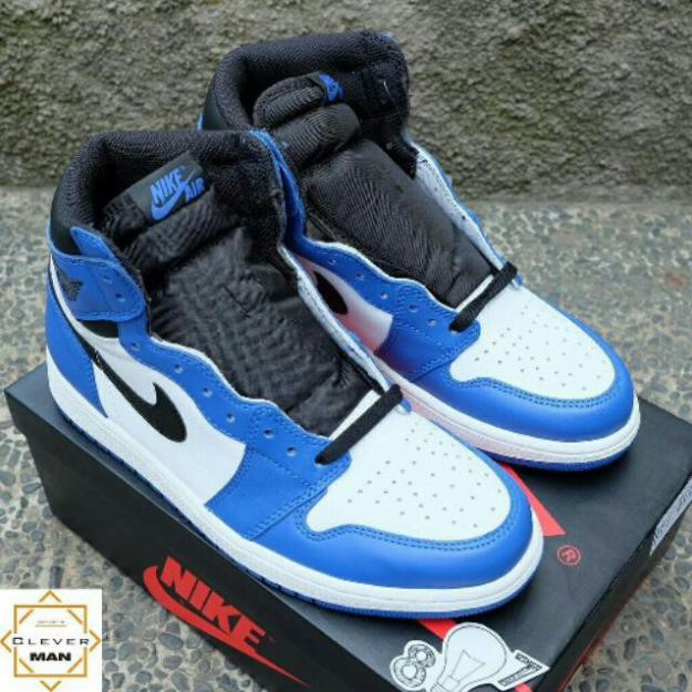 (FULLBOX) giày thể thao AIR JORDAN 1 trắng xanh siêu đẹp .