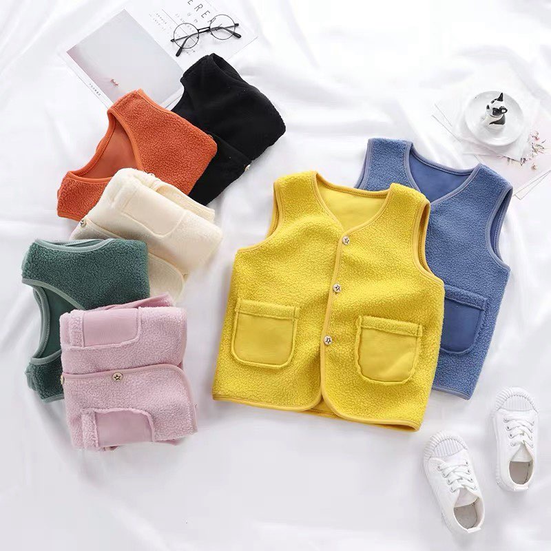 Áo gile lông cừu thời trang bé trai bé gái order TB