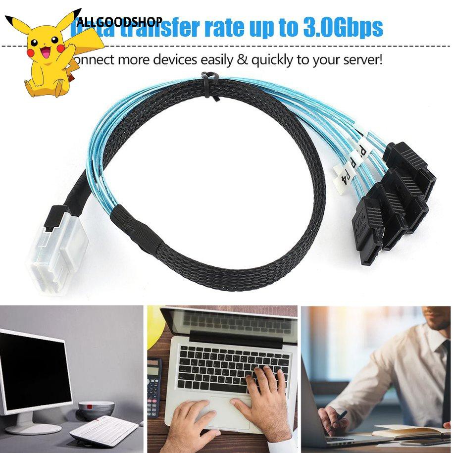 Cáp Chia Alltt Mini Sas 4i Sff-8087 36p 36-pin Male Sang 4 Sata 7-pin 0.5m