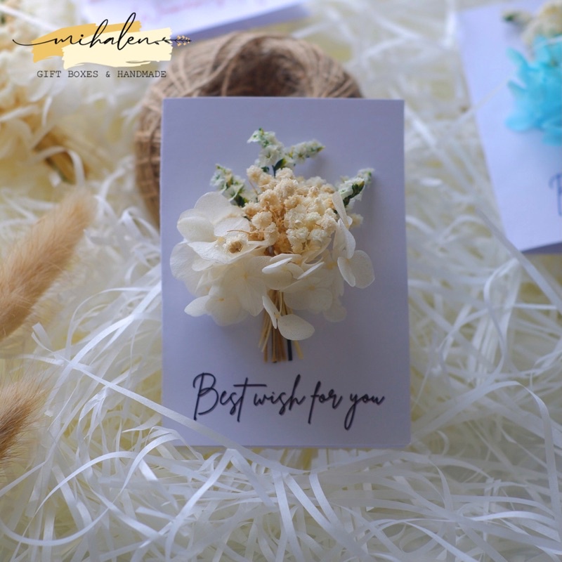 Thiệp hoa khô cao cấp làm quà tặng by Mihalen