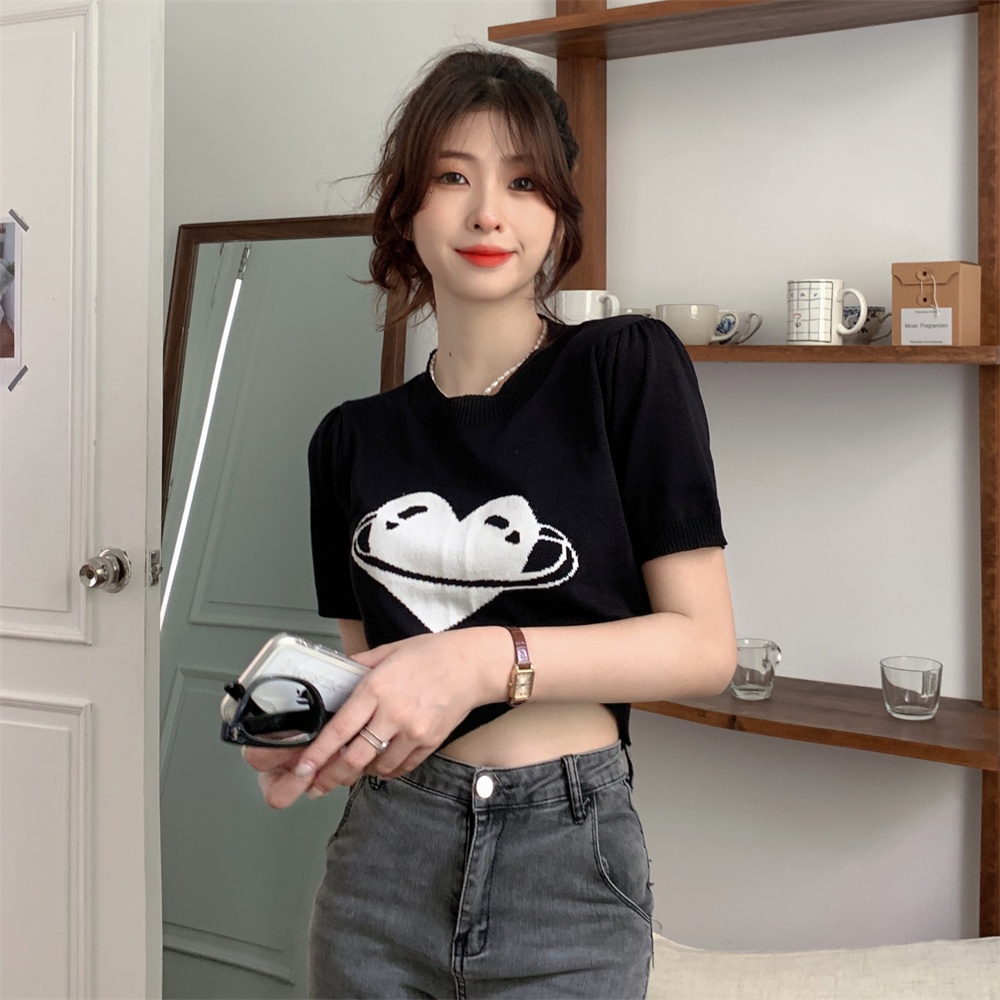 Áo thun ZHELIHANGFEI tay ngắn cổ tròn họa tiết thêu thời trang cho nữ