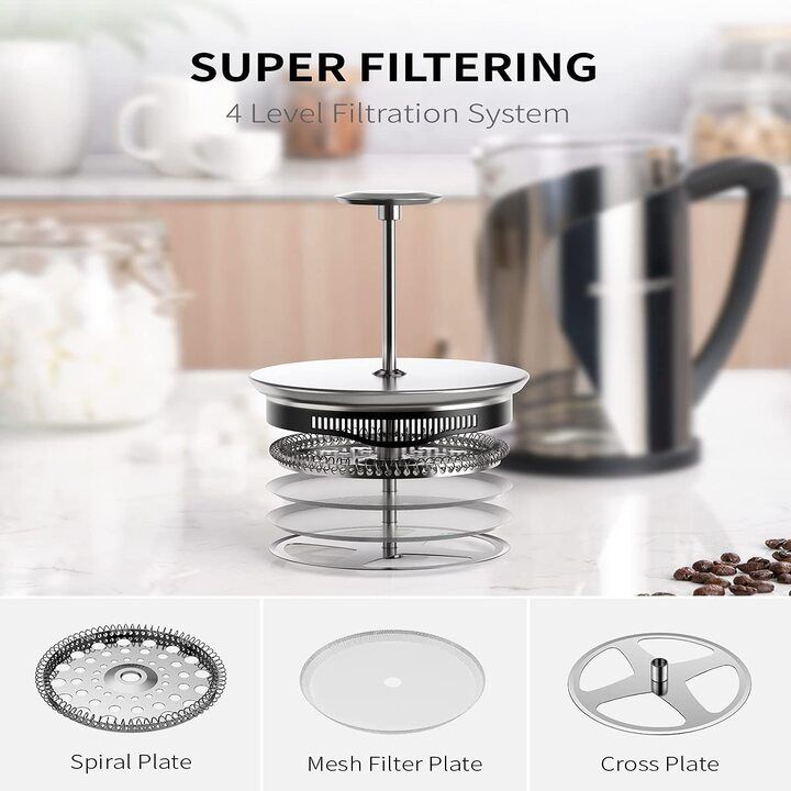 Bình pha cà phê kiểu Pháp French Press Shardor FP515S