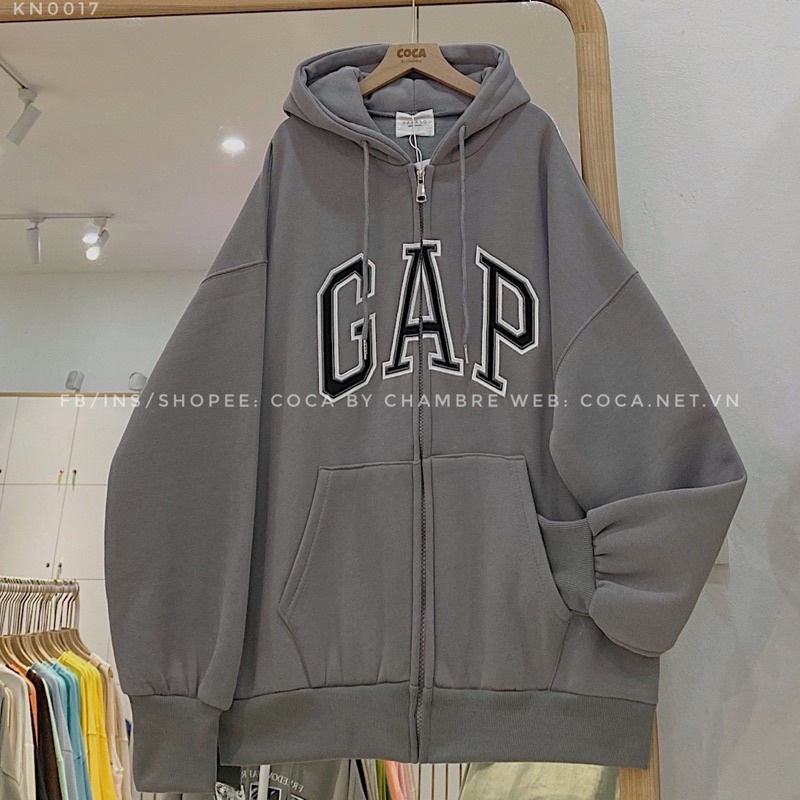 [KN0017]⚙️ Áo khoác HOODIE ZIP nỉ bông dày form rộng GAP (Có sẵn/ảnh thật)