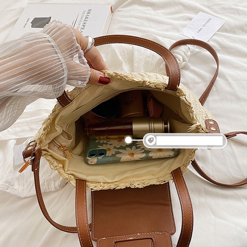 Túi Đeo Vai Đan Rơm Dung Tích Lớn Phong Cách Cổ Điển Dễ Phối Đồ Thời Trang Cho Nữ