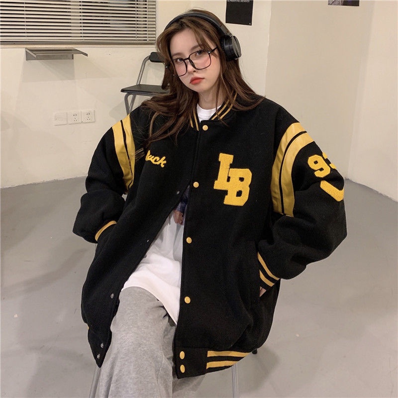 Áo Khoác Bóng Chày Varsity Jacket Nữ Thu Đông 2021