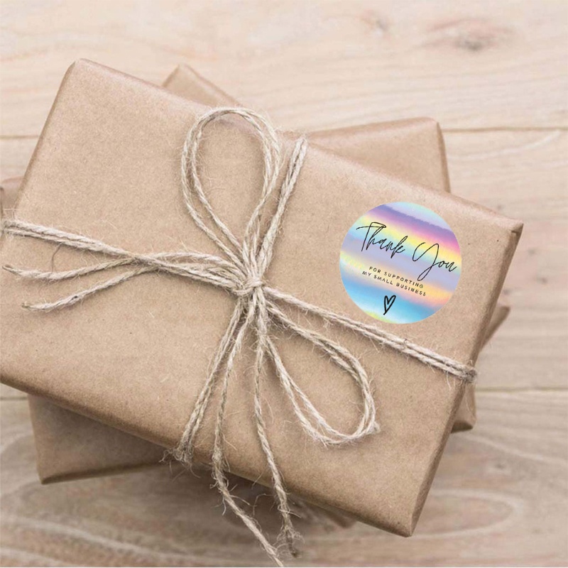 Set 500 nhãn dán màu cầu vồng trang trí quà tặng