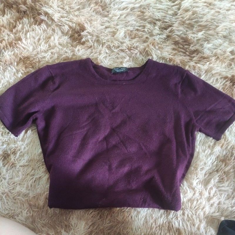 Áo thun len đỏ đô pass