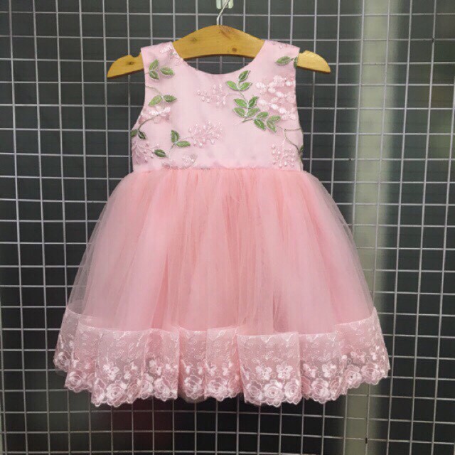 [HÌNH THẬT]Đầm công chúa hoa lá, đầm bé gái 7-30kg