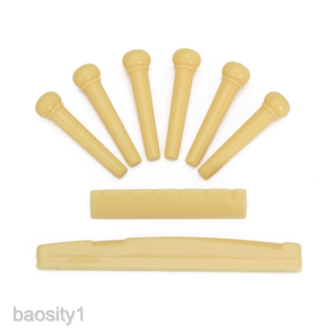 Nút xương đàn và ghim ngựa đàn màu vàng cho đàn guitar acoustic tiện dụng