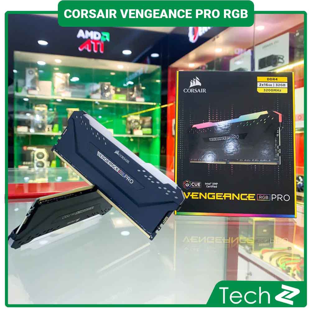 RAM Desktop CORSAIR Vengeance PRO RGB (CMW16GX4M2D3000C16) 16GB (2x8GB) / 32GB (2x16GB) DDR4 3000MHz