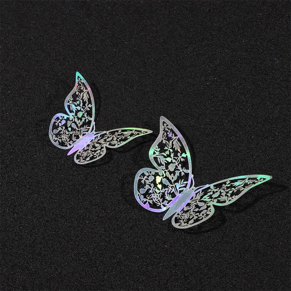 Set 12 Sticker Dán Tường Hình Bướm 3D Bằng Kim Loại Nhiều Màu Sắc