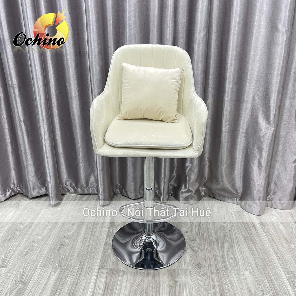 Ghế Makeup, Ghế Quầy Bar Mẫu Vân Sò Điều Chỉnh Độ Cao 60/80 Và Xoay 360 Độ Phong Cách Hiện Đại (Đủ Màu)