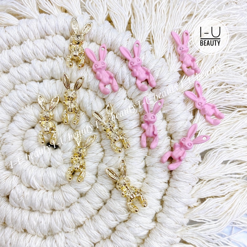 Charm thỏ, charm gấu, phụ kiện nails hình gấu, thỏ
