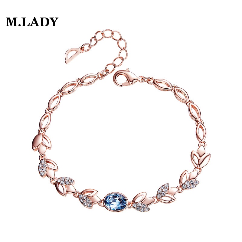 Lắc Tay Đá Nữ Cao Cấp mẫu Pha Lê Swarovski - Vòng Tay Đá mẫu tự thiết kế của M.Lady Jewelry