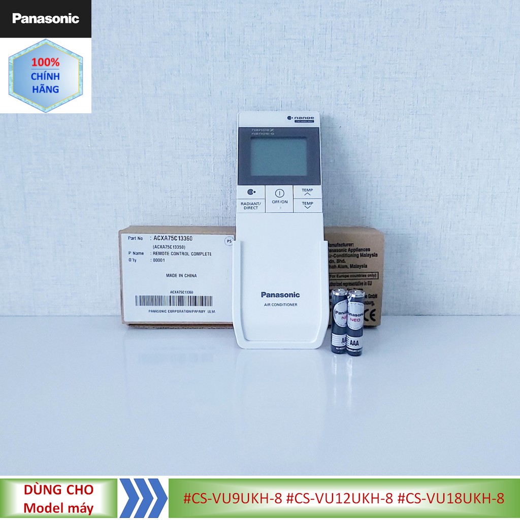 Phụ kiện [Remote chính hãng] Điều khiển điều hòa Panasonic model #CS-VU9UKH-8 #CS-VU12UKH-8 #CS-VU18UKH-8