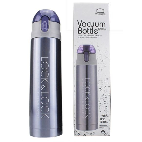 Bình Giữ Nhiệt Lock&Lock LHC6800FU 500ml Chính hãng-Nắp nhựa PP, không chứa BPA.Giữ nóng và giữ lạnh