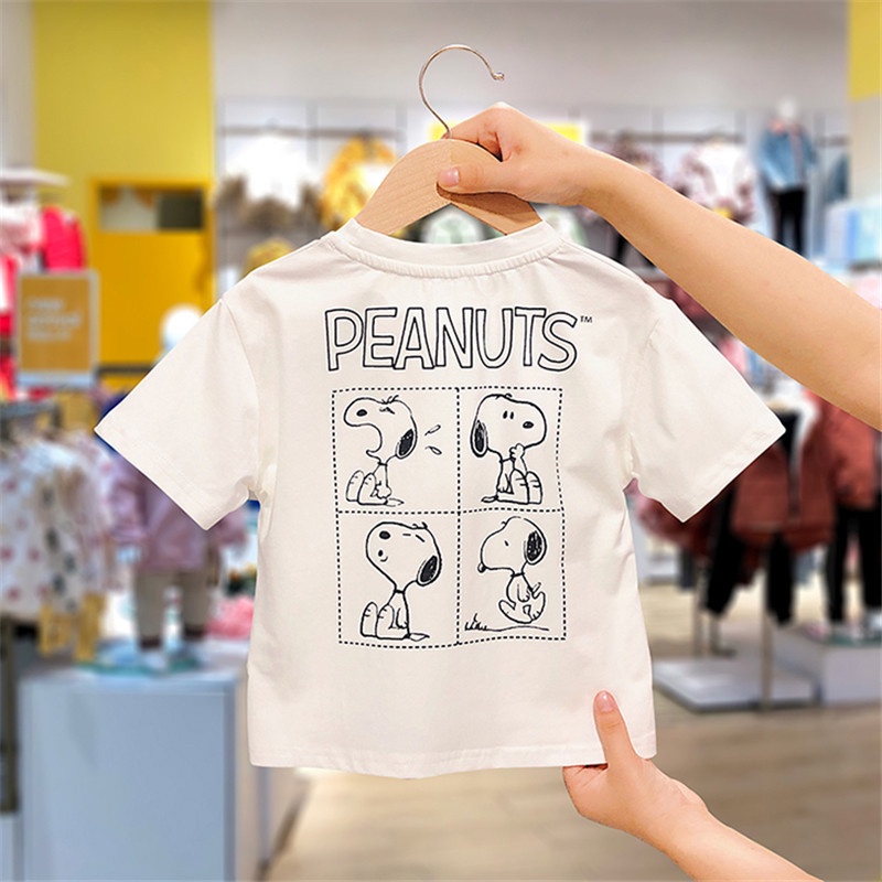 Áo Bé Trai Cộc Tay In Chú Chó Snopy, Áo thun trẻ em từ 1 - 5 tuổi chất cotton cao cấp - SUMO KIDS