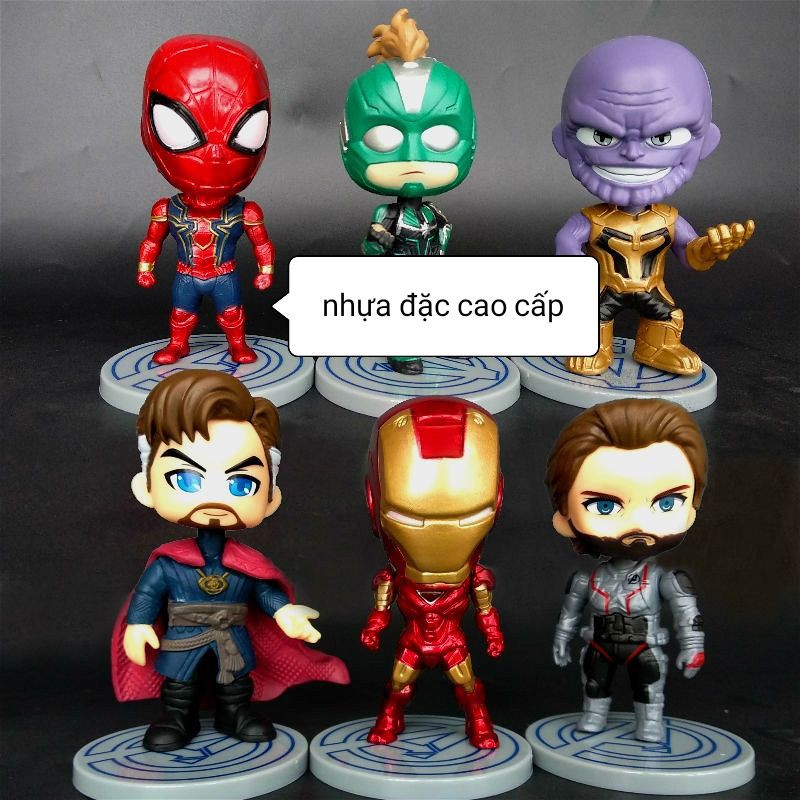 [nhựa đặc siêu bền] đồ chơi siêu anh hùng nhân vật MÔ HÌNH AVENGER DR STRANGE IRON MAN SPIDER MAN CAPTAIN MARVEL Caption