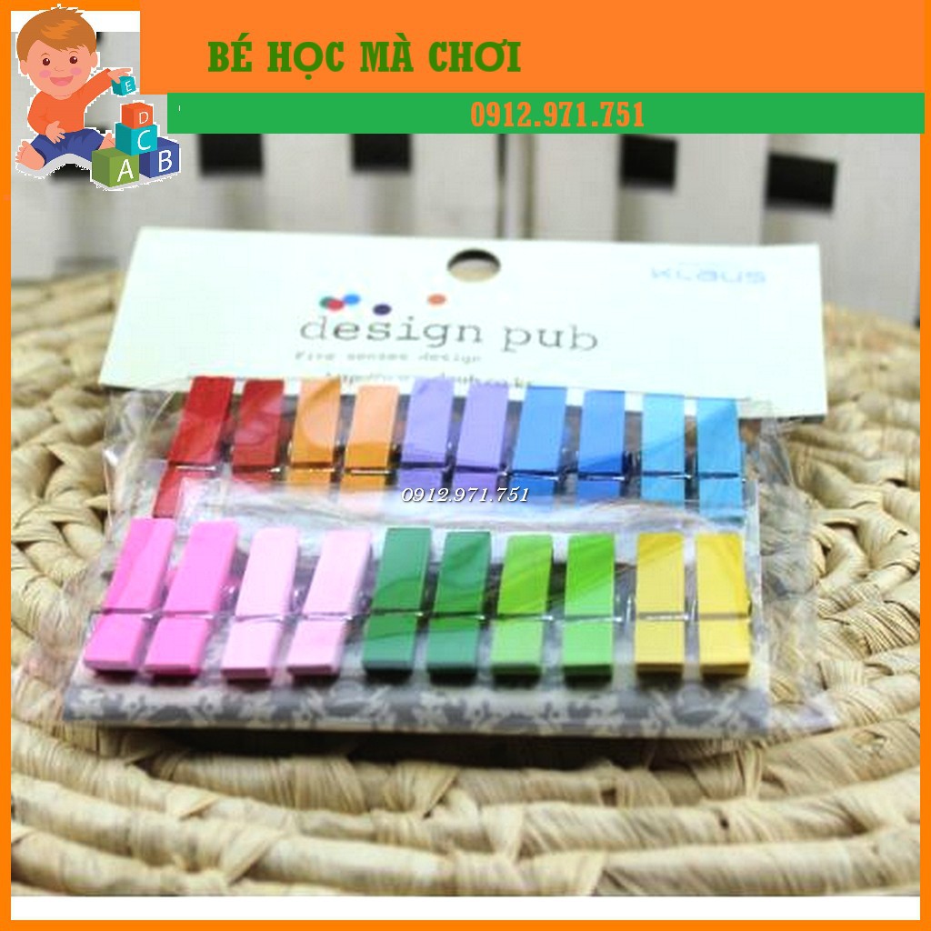 10 Kẹp gỗ màu - thực hành cuộc sống