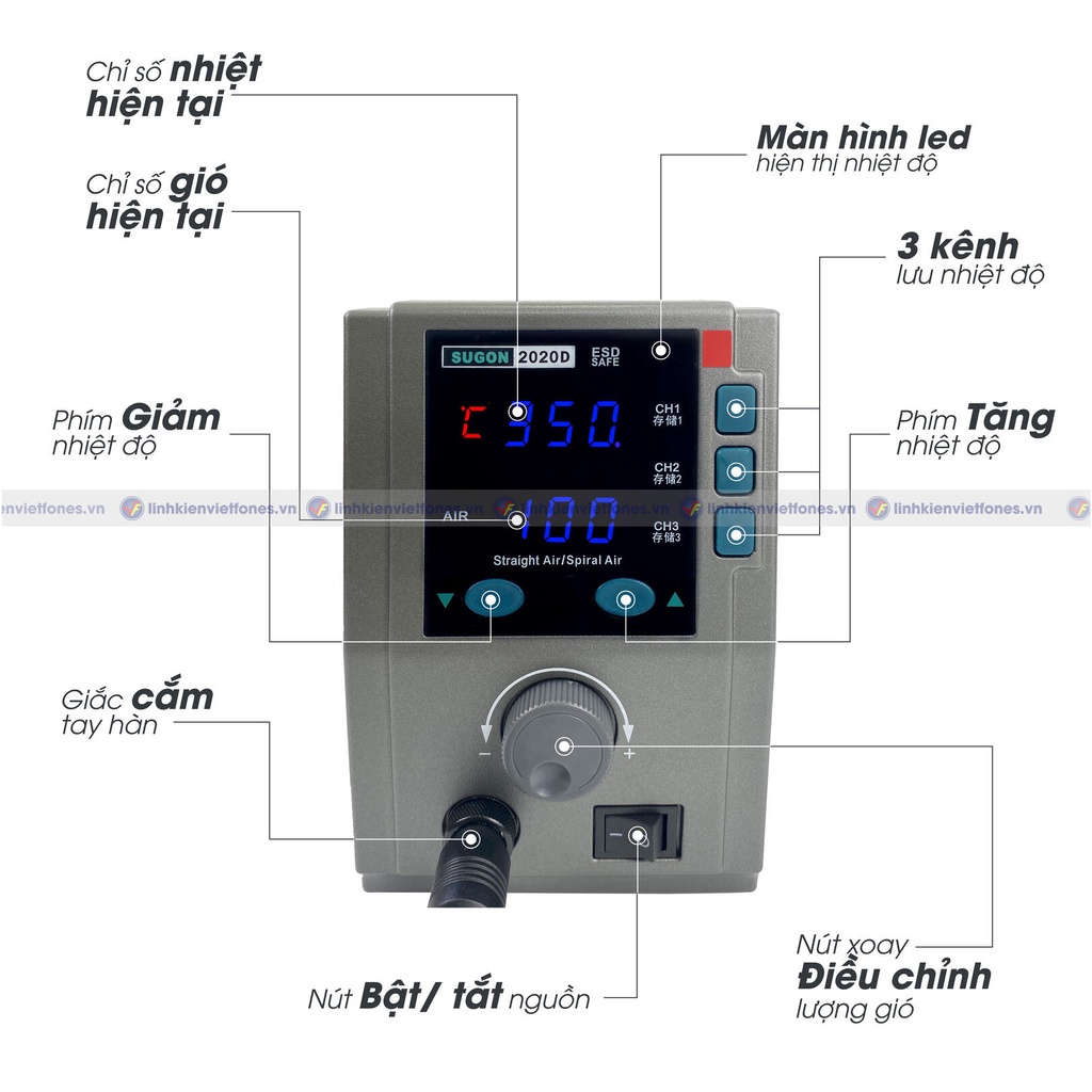 Máy khò Sugon 2020D gia nhiệt nhanh 700W