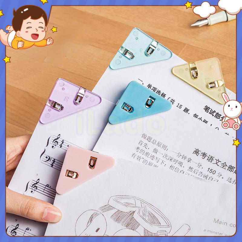 ⭐ iLado ⭐ 【5 PCS】 Kẹp tài liệu mini Tam giác kẹp giữ Kẹp Bướm kẹp nhựa Văn phòng phẩm nhiều màu trong suốt màu đặc Học Sinh kẹp giấy đồ dùng học tập Acrylic Tiện Dụng Cho Học Sinh cho trường học văn phòng dễ thương