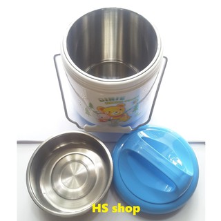 Cặp lồng giữ nhiệt 2 ngăn Song Long (16x18,5cm, Xanh dương) - Đựng đồ ăn tiện lợi - NPP HS shop