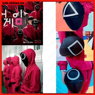 【The New】Trò chơi mực Hàn Quốc Mặt nạ Người đàn ông Mặt nạ Cosplay mặt nạ hóa trang 001 Mặt nạ giống nhau của BOSS Lee Jung Jae~COD