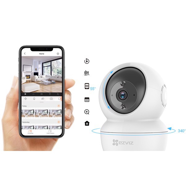 CAMERA 360 WIFI EZVIZ C6N PRO 2K 3M FULL HD CÓ MÀU 24/24 NÚT GỌI TRỰC TIẾP [Có cổng Lan]