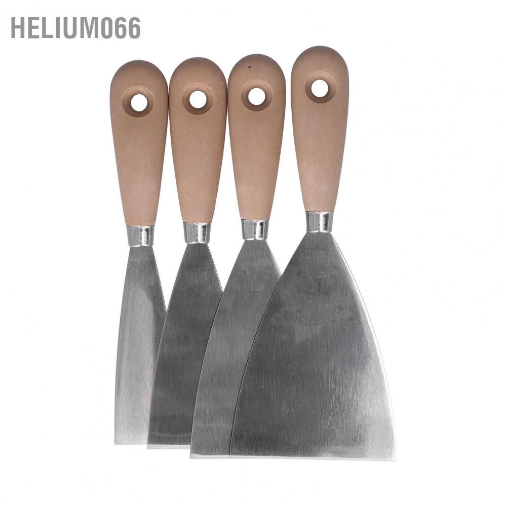 Helium066 4 cái Dụng cụ nạo dao bằng thép không gỉ Spackle Knife kim loại cạo để thạc