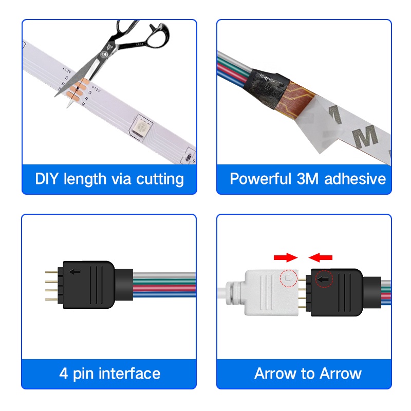 Cuộn 5M Đèn Led TIKTOK 5050RGB 16 Triệu Màu Có Keo Dán Dây Đèn Bọc Silicone Chống Nước Có Remote Điều Chỉnh Chớp Nháy