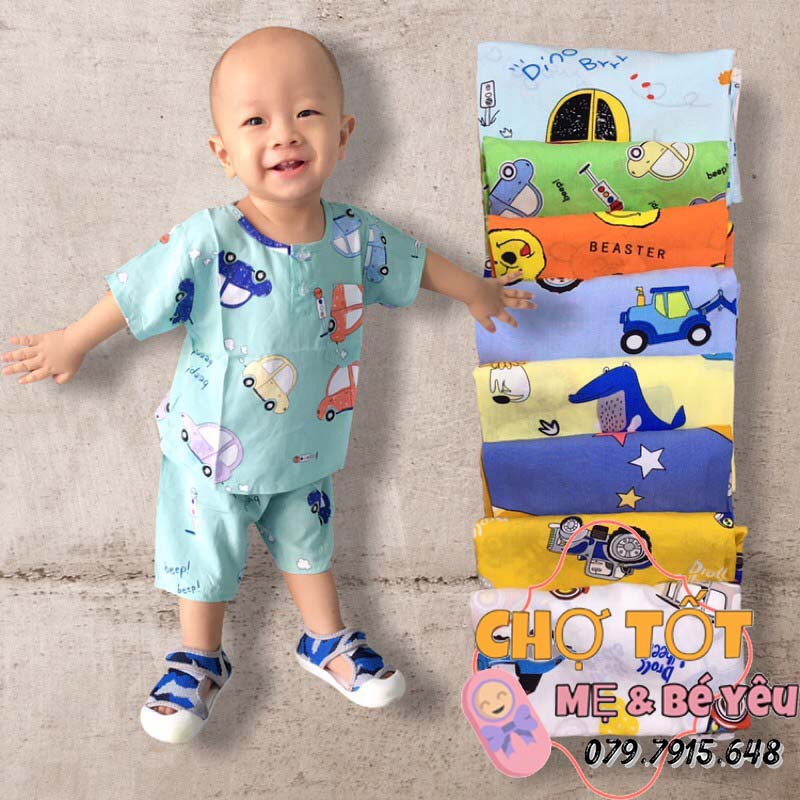 Bộ ton mặc mát cho bé trai tay ngắn vải ton, lanh cao cấp (bộ tone mát, bền đẹp hàng loại 1)