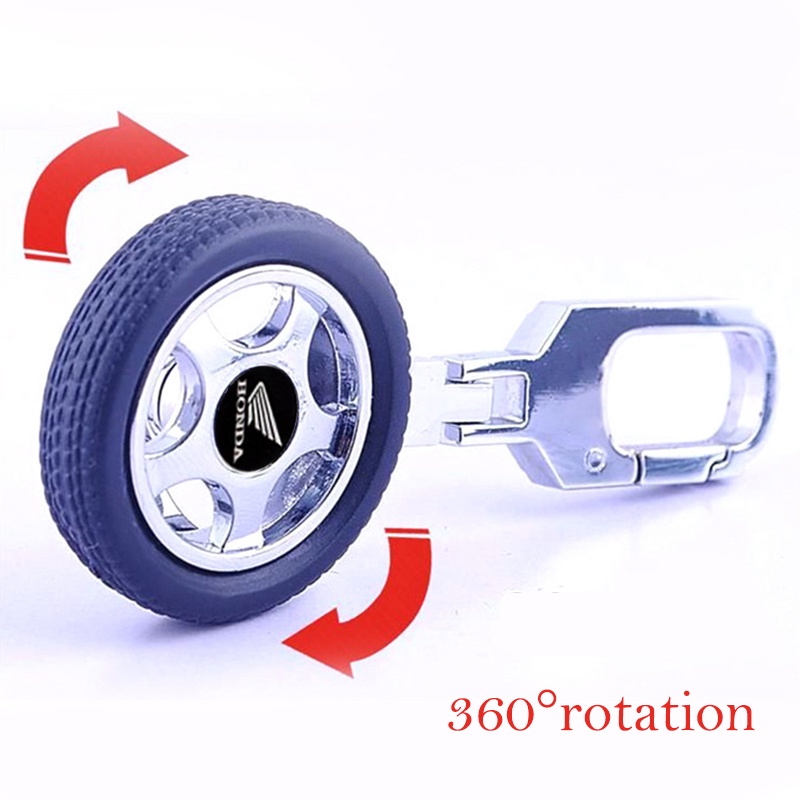 Móc khóa bánh xe logo HONDA bằng kim loại cao cấp