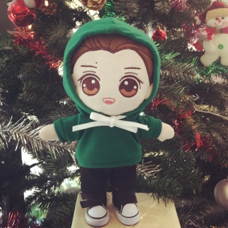 [XẢ KHO] [Outfit for doll Kpop] Áo hoodie xanh lá cây Noel
