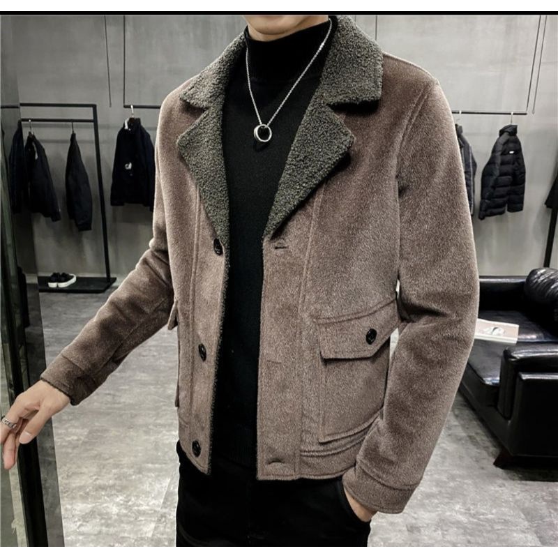 Áo khoác dạ lông nam thời trang